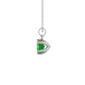 Green cushion cut gemstone solitaire pendant in gold featuring a refined six-prong basket setting
