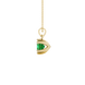 Green cushion cut gemstone solitaire pendant in gold featuring a refined six-prong basket setting