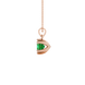 Green cushion cut gemstone solitaire pendant in gold featuring a refined six-prong basket setting