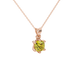 Yellow cushion cut gemstone solitaire pendant in gold featuring a refined six-prong basket setting