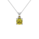 Yellow cushion cut solitaire gemstone pendant in rose gold four-prong setting