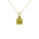 Yellow cushion cut solitaire gemstone pendant in rose gold four-prong setting