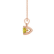 Yellow cushion cut solitaire gemstone pendant in rose gold four-prong setting