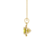 Yellow cushion cut gemstone halo pendant with diamond accents in gold