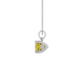 Yellow cushion cut solitaire gemstone pendant in gold with classic four prong setting