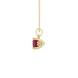 Red cushion cut solitaire gemstone pendant in gold with classic four prong setting