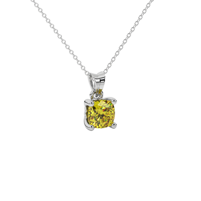 canary yellow gemstone solitaire pendant in white gold
