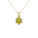 Yellow cushion cut floral solitaire pendant in rose gold with six prong flower setting
