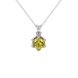 Yellow cushion cut floral solitaire pendant in rose gold with six prong flower setting