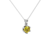 Yellow cushion cut floral solitaire pendant in rose gold with six prong flower setting
