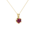 Red cushion cut floral solitaire pendant in rose gold with six prong flower setting