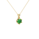 Green cushion cut floral solitaire pendant in rose gold with six prong flower setting