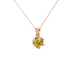 Yellow cushion cut floral solitaire pendant in rose gold with six prong flower setting