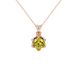 Yellow cushion cut floral solitaire pendant in rose gold with six prong flower setting
