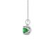 Green cushion cut solitaire pendant with tulip basket setting in rose gold