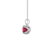 Red cushion cut solitaire pendant with tulip basket setting in rose gold