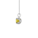 Yellow cushion cut solitaire pendant with tulip basket setting in rose gold