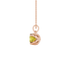 Yellow cushion cut solitaire pendant with tulip basket setting in rose gold