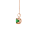 Green cushion cut solitaire pendant with tulip basket setting in rose gold