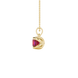 Red cushion cut solitaire pendant with tulip basket setting in rose gold