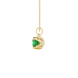 Green cushion cut solitaire pendant with tulip basket setting in rose gold