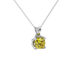 Yellow cushion cut solitaire pendant with tulip basket setting in rose gold