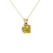 Yellow cushion cut solitaire pendant with tulip basket setting in rose gold