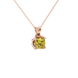 Yellow cushion cut solitaire pendant with tulip basket setting in rose gold