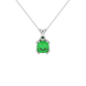 Green cushion cut gemstone pendant in floral crown gold setting