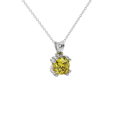 canary yellow gemstone solitaire pendant in white gold