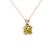 Yellow cushion cut gemstone pendant in floral crown gold setting