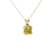 Yellow cushion cut gemstone pendant in floral crown gold setting