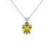 Canary Yellow Heart Cut Gemstone Solitaire Pendant in Rose Gold