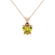 Canary Yellow Heart Cut Gemstone Solitaire Pendant in Rose Gold