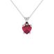 Raspberry Red Heart Cut Gemstone Solitaire Pendant in Yellow Gold
