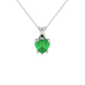 Emerald Green Heart Cut Gemstone Solitaire Pendant in Yellow Gold