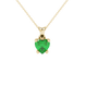 Emerald Green Heart Cut Gemstone Solitaire Pendant in Yellow Gold