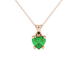 Emerald Green Heart Cut Gemstone Solitaire Pendant in Yellow Gold