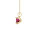 Raspberry Red Heart Cut Gemstone Solitaire Pendant in Yellow Gold