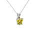 Canary Yellow Heart Cut Gemstone Solitaire Pendant in Rose Gold