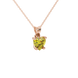 Canary Yellow Heart Cut Gemstone Solitaire Pendant in Rose Gold