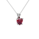 Raspberry Red Heart Cut Gemstone Solitaire Pendant in Yellow Gold