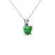 Emerald Green Heart Cut Gemstone Solitaire Pendant in Yellow Gold