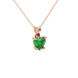 Emerald Green Heart Cut Gemstone Solitaire Pendant in Yellow Gold