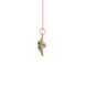 Emerald Green heart cut gemstone double halo pendant in rose gold