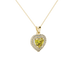 Canary Yellow heart cut gemstone double halo pendant in rose gold