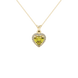 Canary Yellow heart cut gemstone halo pendant in yellow gold