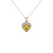 Canary Yellow heart cut gemstone halo pendant in rose gold