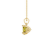 Side view of Canary Yellow heart cut gemstone pendant showcasing the yellow gold