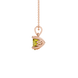 Side view of Canary Yellow heart cut gemstone pendant showcasing the rose gold 